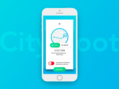 Cityscoot - Scooter view app application gradient scooter swipe