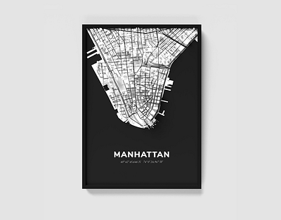 3DMapPoster - Manhattan 3d city 3d manhattan 3d new york 3d poster 3d print manhattan new york