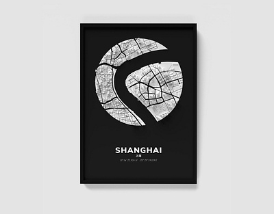 3DMapPoster - Shanghai 3d city 3d poster 3d print 3d shanghai