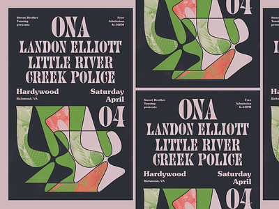 Ona Gig Poster cacti design flyer gig poster graphic design music psychedelic richmond rva typography