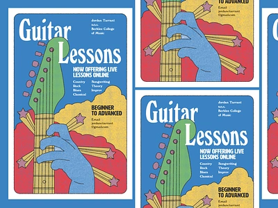 Lessons Poster design flyer gig poster graphic design illustration music richmond typography