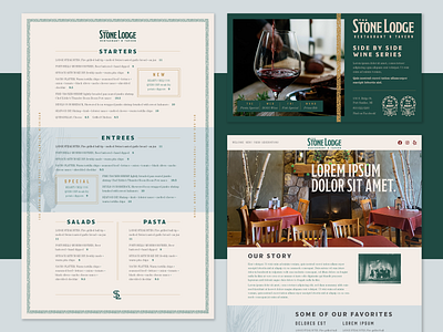 Stone Lodge Visual Style: Unused Direction brand identity branding michigan restaurant typography