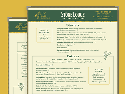 Stone Lodge Menu Design