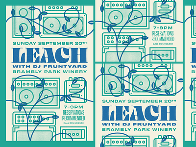 Leach Gig Poster amplifier design flyer gig poster graphic design leach music richmond rva typography vines