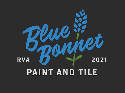 Logo in progress: Blue Bonnet Paint & Tile branding design logo richmond