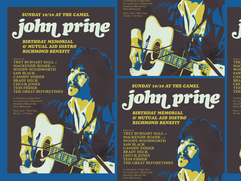 John Prine Show Poster branding design gig poster graphic design illustration john prine music richmond rva typography