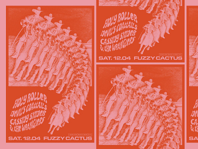 Gig Poster In Progress: Fuzzy Cactus collage design gig poster graphic design halftone music richmond typography