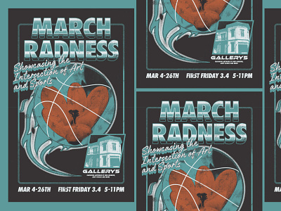 In Progress: MARCH RADNESS 90s basketball design gig poster graphic design halftone march madness poster richmond typography