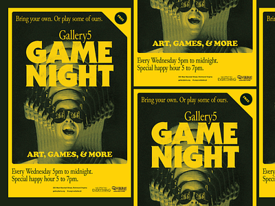 Game Night at Gallery5 gig poster richmond typography