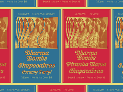 Dharma Bombs Gig Poster collage design flyer gig poster graphic design music richmond rva typography