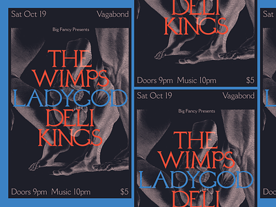 Vagabond Gig Poster deli kings design flyer gig poster graphic design ladygod music richmond rva the wimps typography