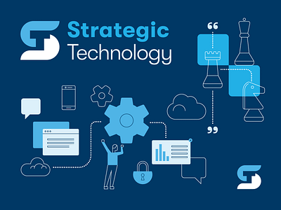 Strategic Technology: Brand Identity branding design identity design illustration richmond