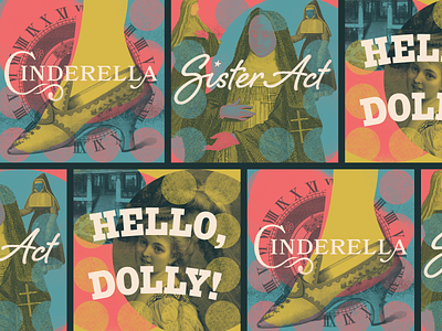 Unused Theatre Graphics cinderella design hello dolly sister act