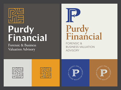 Purdy Financial Logo Initial Options brand identity branding logo logo design richmond