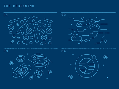 Work in Progress: The Beginning Illos cosmos design graphic design illustration monoline richmond universe