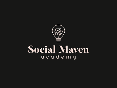 Social Maven Academy branding feminine identity logo logo design rose