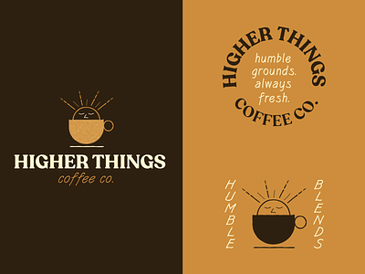 Higher Things rework brand branding coffee design icon identity illustration logo logo design typography vector