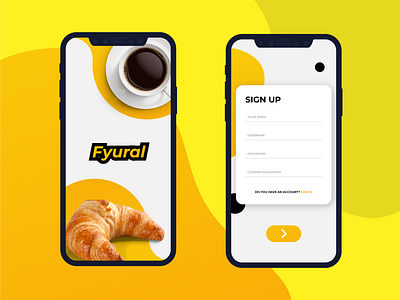 Fyural - Your Tastiest Breakfast 2d adobe illustrator app background black branding breakfast coffee color creative design icon illustration inspiration logo tasty ui ui ux vector yellow