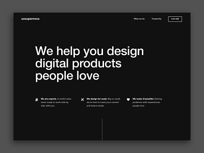 Minimalist panding page black dark design landing landing page minimalist modern product design tipography ui ux