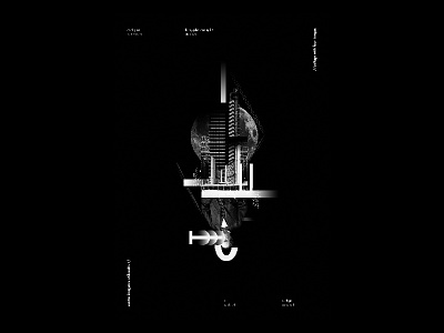 Fly me to the moon abstract architecture art artwork black and white building collage concept dark design digital photoshop