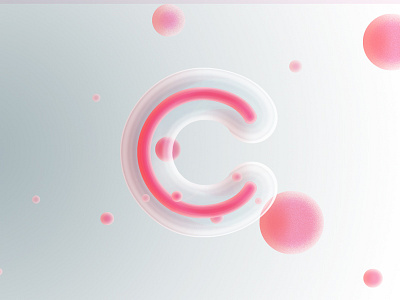 C 3d c lettering type typography