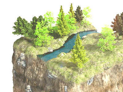 River Block 3d animation block cube earth forest gif minecraft river wireframe