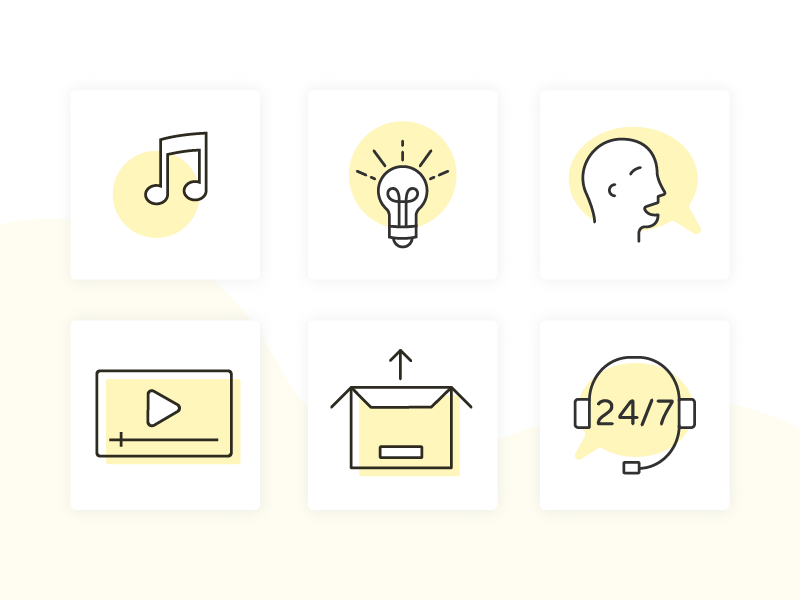 Service Icons install creative manage account service video music icons icon
