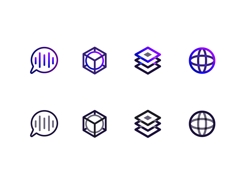 Service Icons unique global technology music services icon