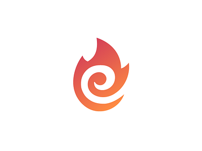 Ember logo e fire gaming icon logo mark network social