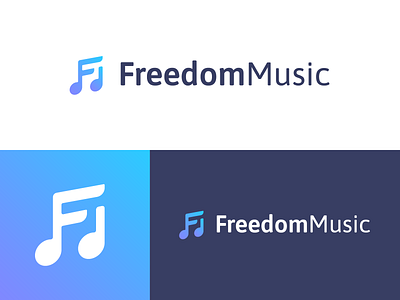 FreedomMusic design freedom logo logotype music note