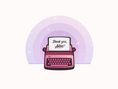 Hello Dribbble! debut dribbble first hello invite new thank you typewriter