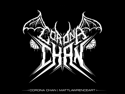 Corona Chan Death Metal Logo black metal branding corona virus covid 19 cyber death metal logo logotype tech