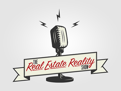 The Real Estate Reality Show Podcast Logo banner electricity logo logo design microphone podcast podcasts real estate