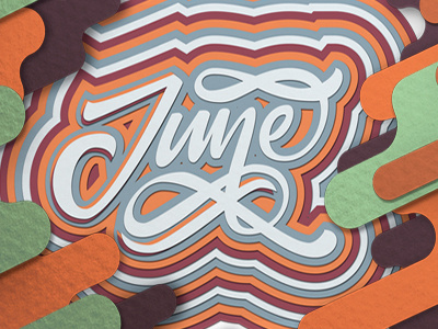 JUNE color design ilustration lettering paper typography