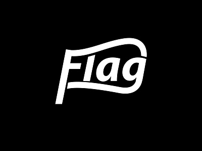 Flag black white branding design flag icon logo mark monochrome monogram wave