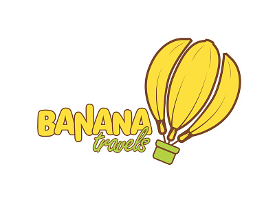 Banana Travels airballoon banana crazy forsale fruit logo travel vacation yellow