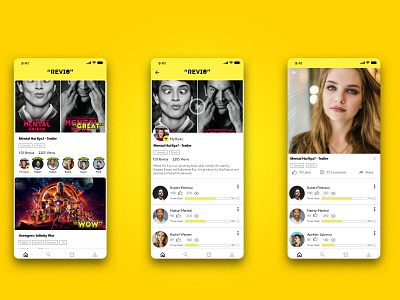 Revio App app design mobileapp movie review ui