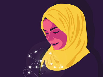 Arabic girl arabic art beautiful flat design girl hijab illustration illustrator lights vector