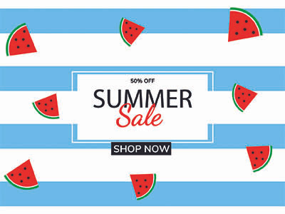 summer sale poster eye capturing fresh illustration sale summer vector watermelon