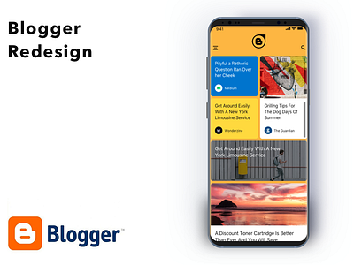 Blogger app ui