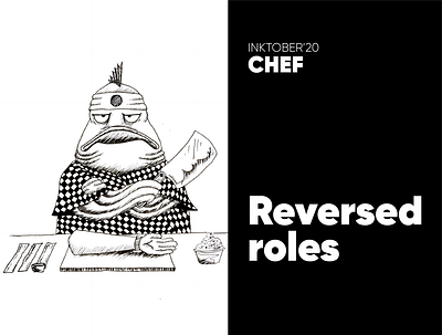 Inktober 2020 - Chef art chef design fish hand drawn illustration inking inktober2020