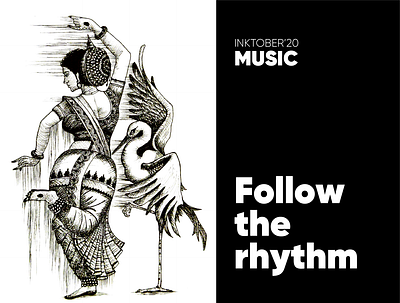 Inktober 2020 - Music art dance design hand drawn illustration indian inking inktober2020 music sketch traditional