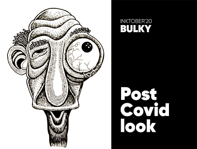 Inktober 2020 - Bulky art bulky covid covid 19 design face hand drawn illustration inking inktober2020 old man post covid sketch