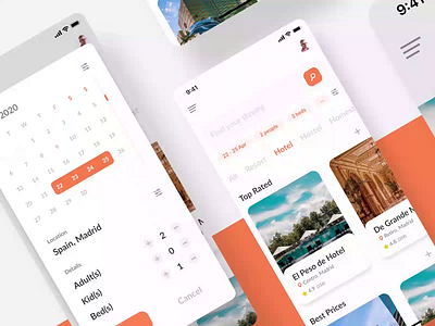 Hotel Booking App after effects animation app app design clean design figma hotel booking travel ui