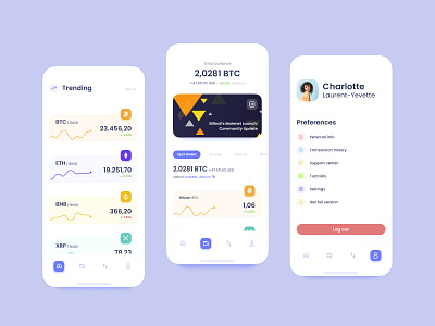 Crypto Trading Market app design clean figma product ui