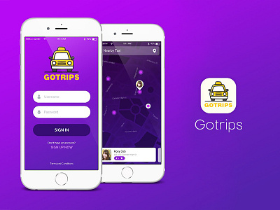 Gotrips Mobile UI/UX Design application design inspiration mobile mockup taxi ui userexperience userinterface ux wireframe
