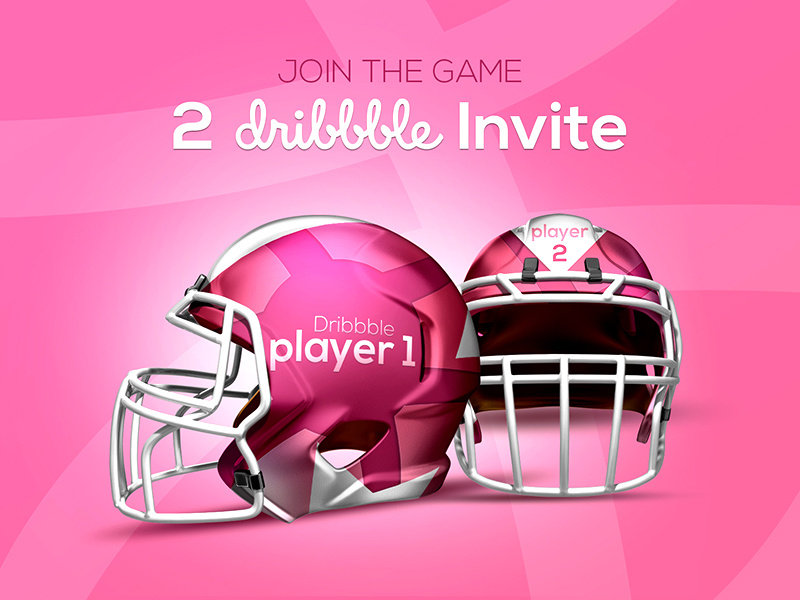2x Dribbble Invite thanks graphic hello debut players invites helmet design 2 invitation invite dribbble