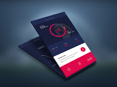 iPhone Fitness Mobile Application UI/UX Design dashboard design fitness gym interface ios iphone mockup prototype ui ux wireframe