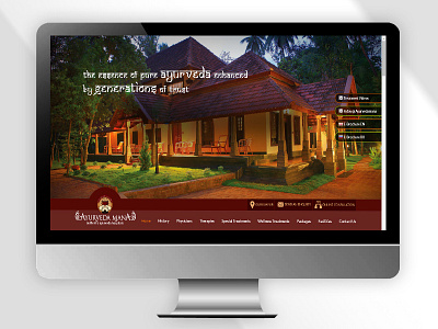 Website UI for Perumbayil Ayurvedamana prototype ui design web page layout