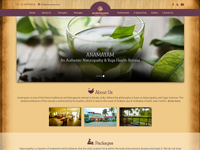 Full Webpage Layout Design for Anamayam-Therapeutic retreat home page website layout design prototype website prototyping ui home page website design